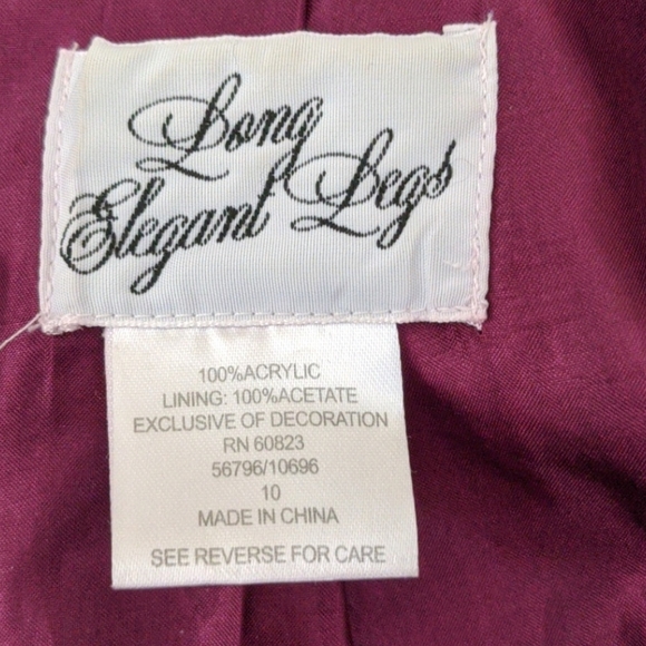 Long Elegant Legs Plum Textured Tweed Blazer - Picture 2 of 3